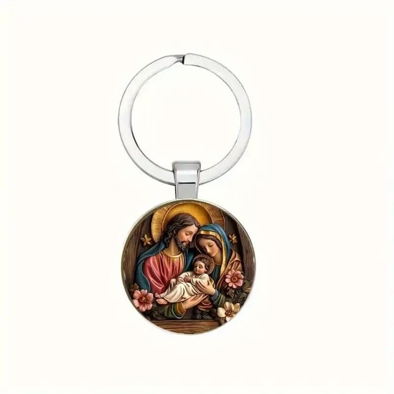 Classic Alloy Round Keychain With Style Design For Anniversary Gift And Celebration