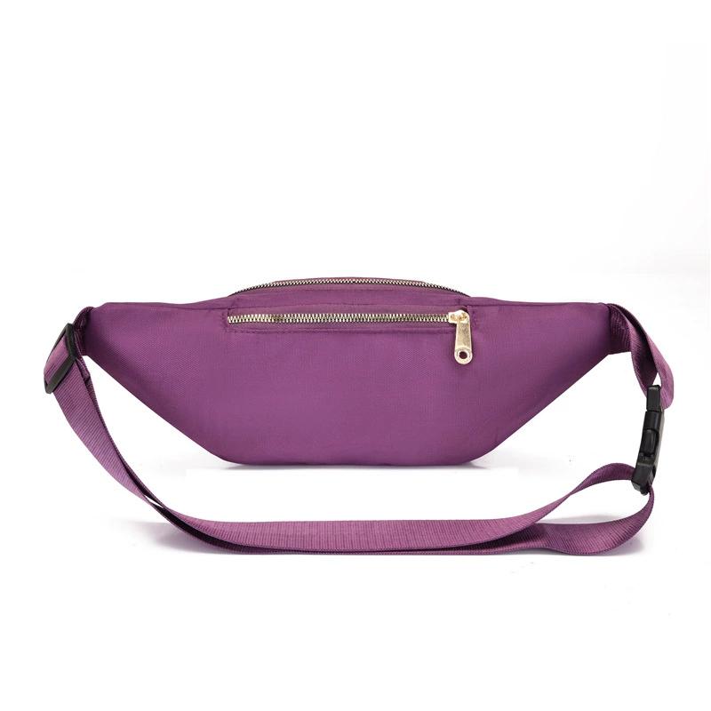 Women's Embroidery Solid Color Nylon Messenger Bag, One Shoulder Outdoor Simple Running Bag, Sports Multi-functional Fanny Pack Wholesale
