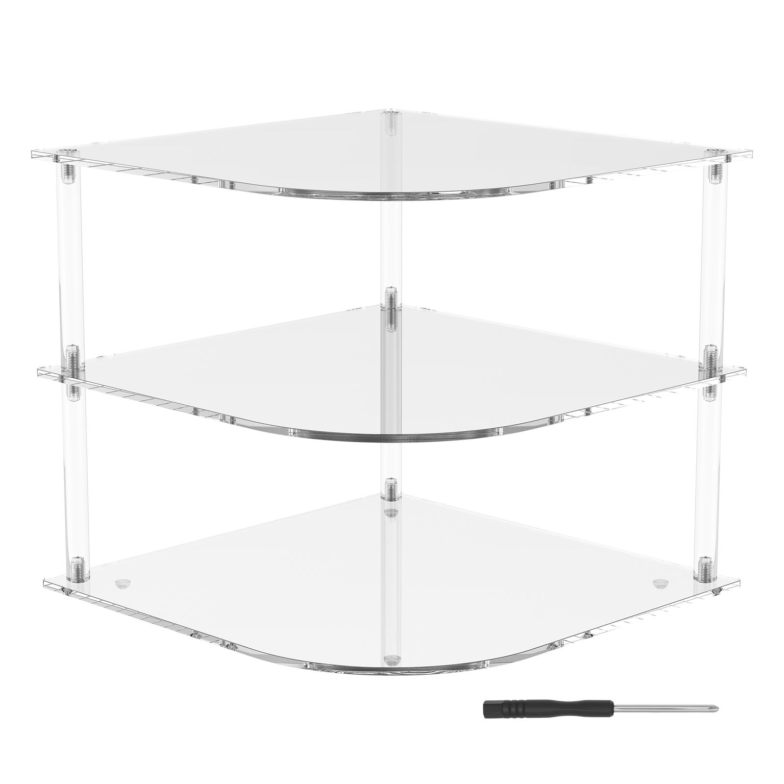 

3 Layer Kitchen Seasoning Corner Rack Dish Plate Storage Cupboard Clear Acrylic Tableware Organiser Triangle Holder