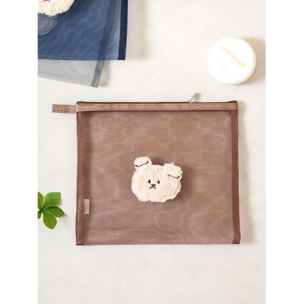 

Сетчатый мешочек с аппликацией «Анимал» от Daiso Gray animal (bear)