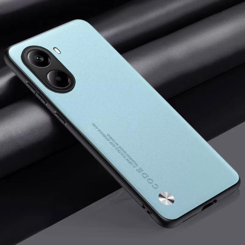 

Для POCO X7 Pro Case Plain PU Silicone Leather Protection Phone Cover для POCO X7pro POCOX7pro Redmi Turbo 4 Note 14 Pro PlusУдаростійкий бампер For POCO X7 Pro світло-синій колір