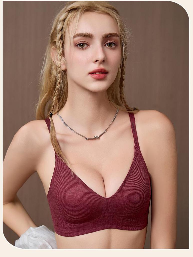 Seamless Women's Thin Breathable Underwear & Jelly Support Wire-Free Bra