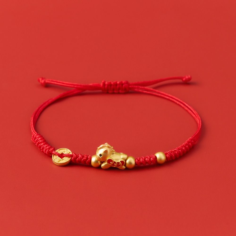 Chinese Style Horse Year Bracelet 2026 Horse Year Fortune Bracelet Lucky Pony Red Rope  Girls