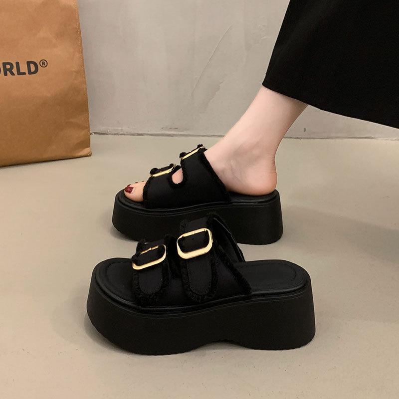 With Skirt Temperament Beautiful Platform Sandals Women's Summer Wear Advanced Sense 2025 New Versatile Roman Wedge Shoes