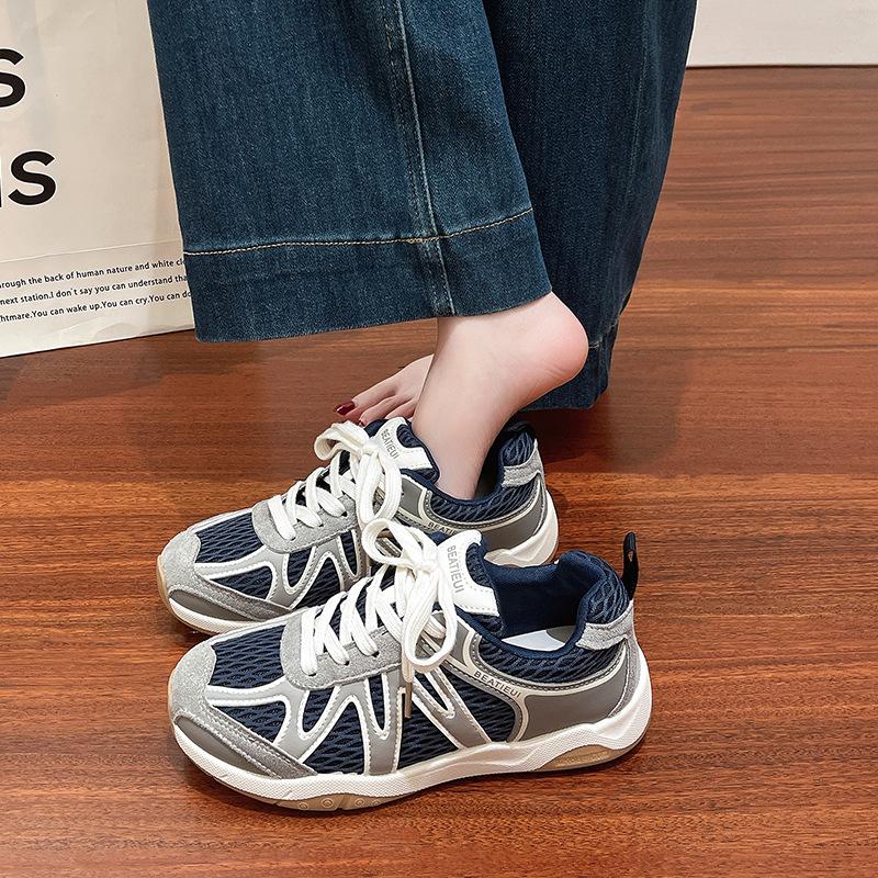 

New fashion versatile flat bottom breathable casual women s shoes sports shoes round head autumn 40 синий