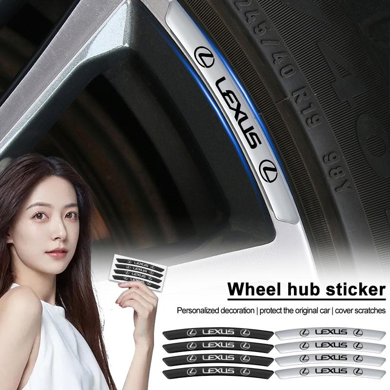4 Stück Aluminium Auto-Plakette Emblem Felgennabe Felgen Dekor 3D Aufkleber für Lexus ES300 RX330 RX300 GS300 IS250 IS200 CT200h NX RX