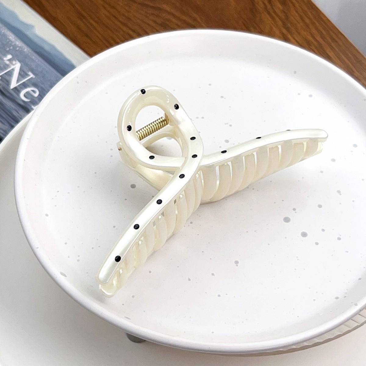 Korean Polka Dot Bow Hair Claw Clip for Thick Hair