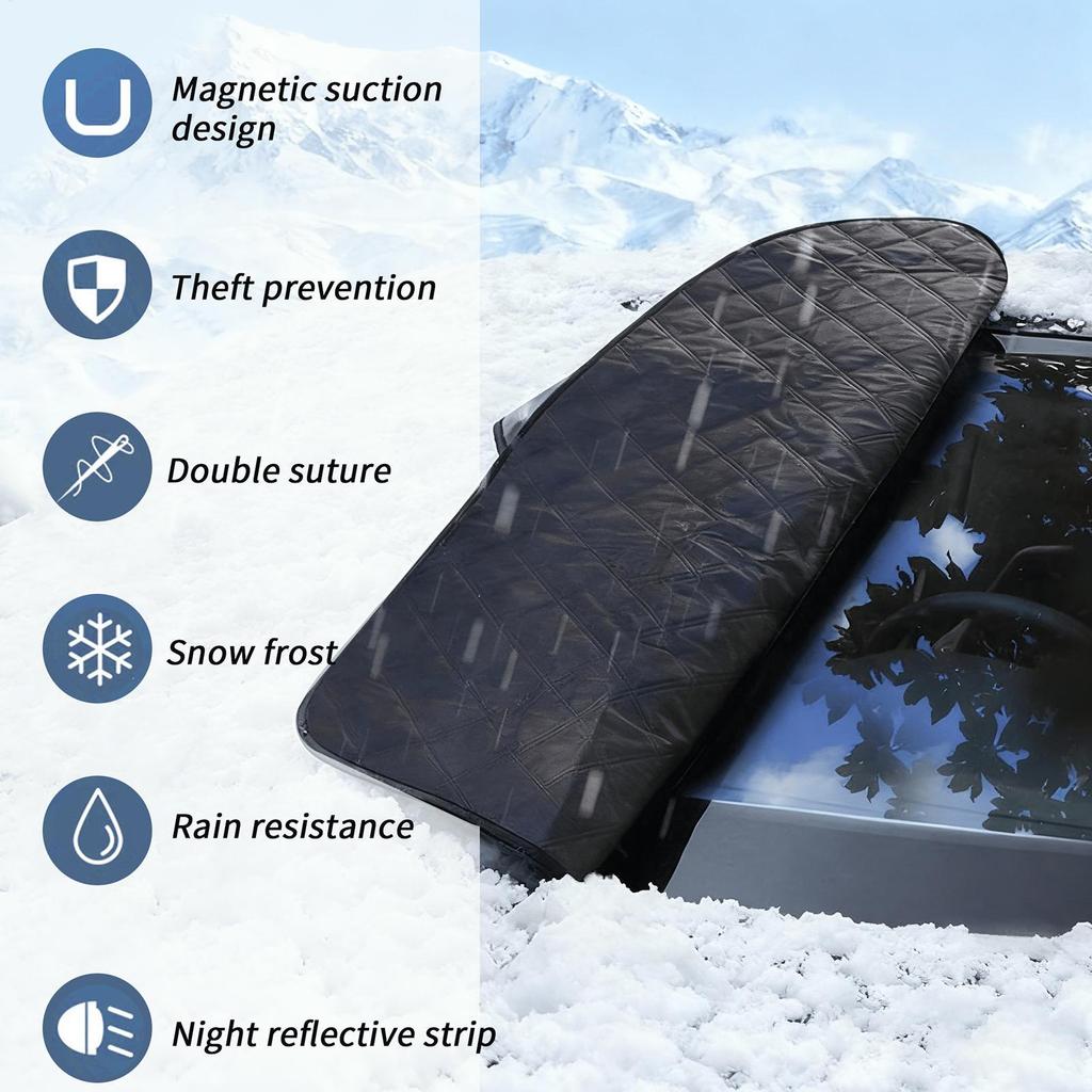Windshield Snow Cover 3 Layers Magnetic Windproof Auto Supplies Winter Windshield Covers For Escape Cold Ice Frost Rain Freeze