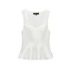 Spring New Women's Clothing Sleeveless Square Collar Cropped Short Skirt Hem Stretch Comfortable Top 2180011