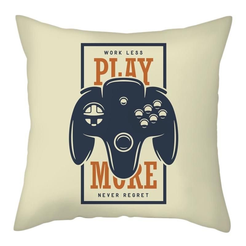 Home Decor Game  Cushion Cover R Gift Black Art Design  Console Button Pillow Case