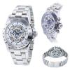 DANIEL DOUGLAS Automatic Mechanical Skeleton Watch In Silver and Black and & Men's (White Blue)