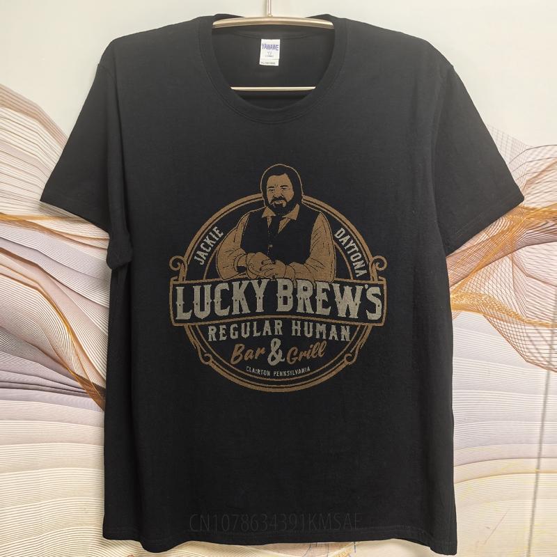 Stylish For Him Summer Tshirt Lucky Brews Regular Human Bar And Grill Short Sleeve Soft Oneck Women Tops Relaxed Fit Tshirt