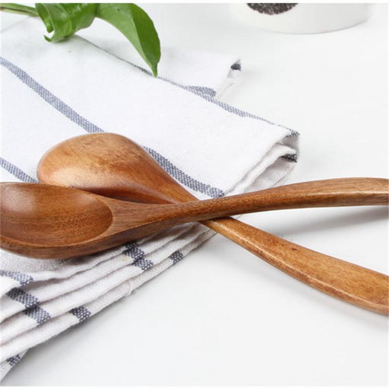 2 piezas de vajilla de madera con letras, al por mayor, cuchara pequeña de madera japonesa, cuchara para miel, cuchara para revolver café, cuchara de madera maciza