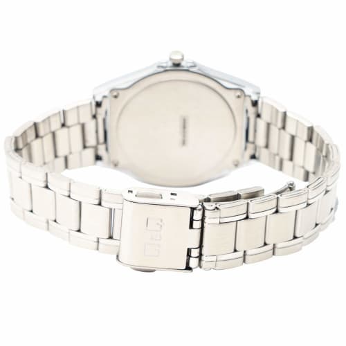 Cue and Cue Watch Analog Solar Waterproof Date Metal Band White Dial H060-204 Men's Silver