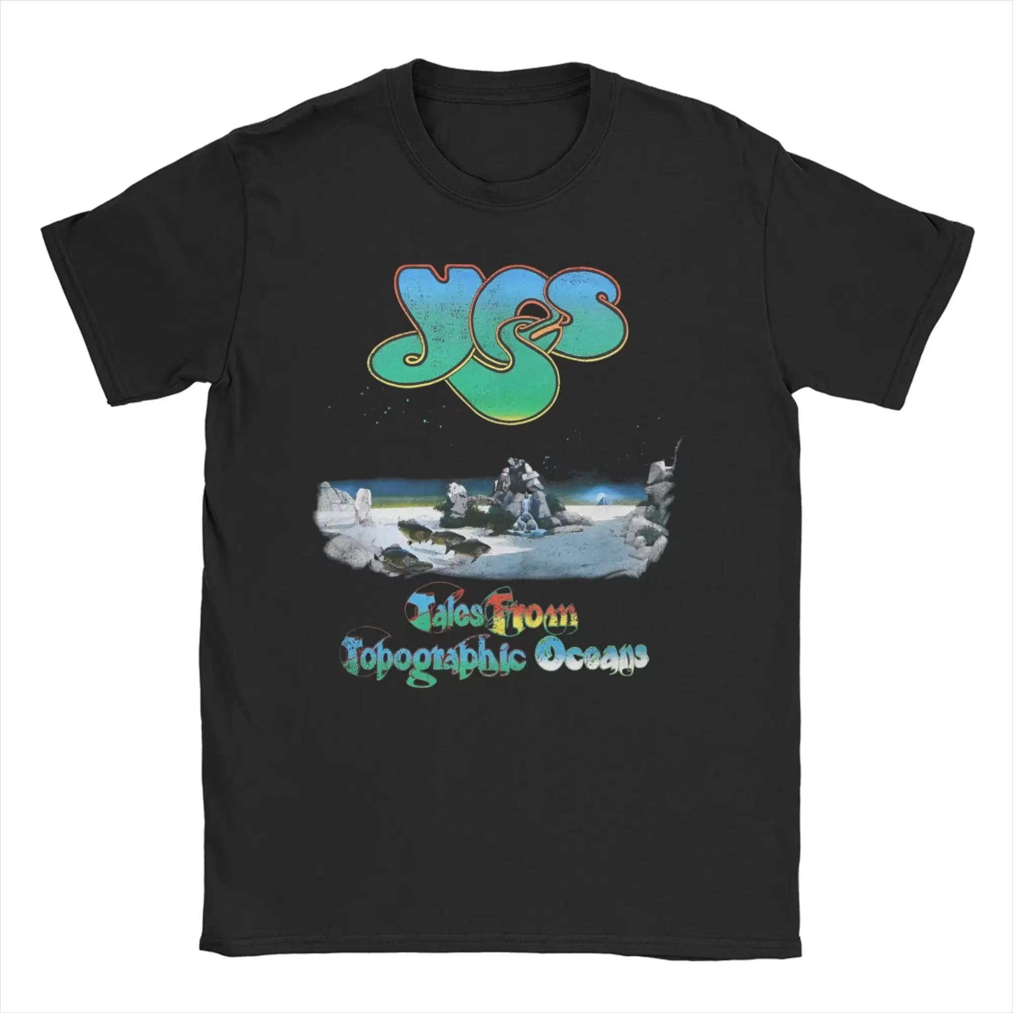 

Progressive Rock YES Classic Album Poster Tales From Topographic Oceans Print Unisex Women Fashion Crewneck Cotton Top Oversize Tee S