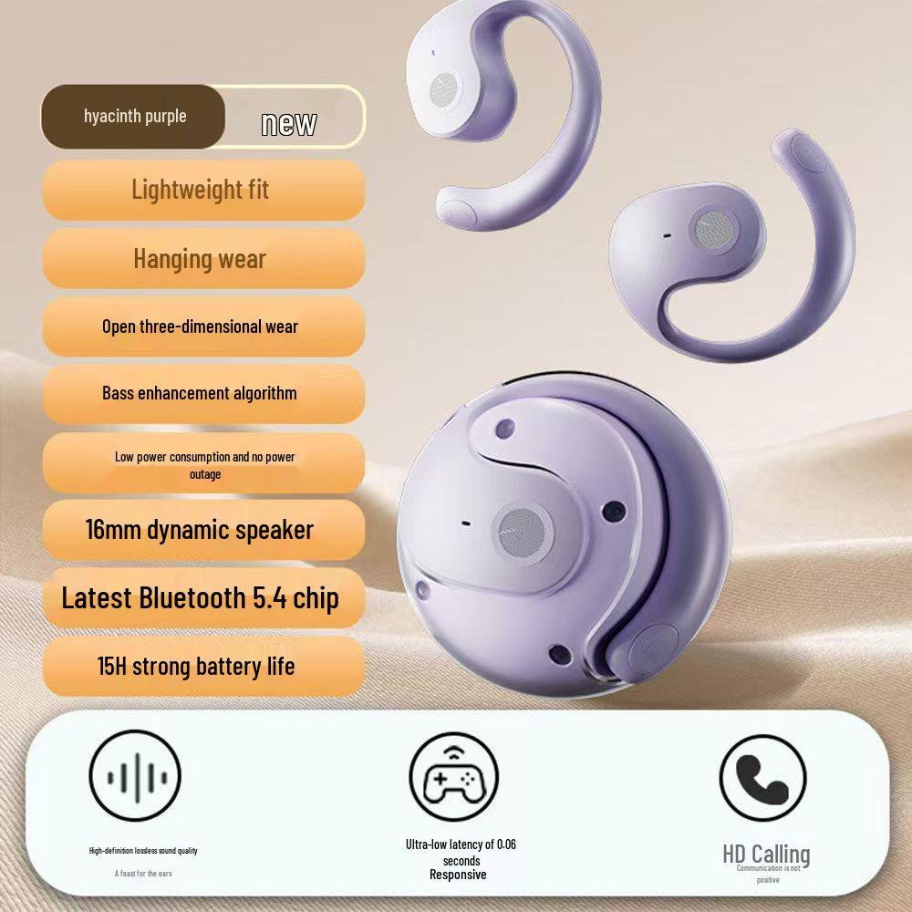 AI Translation Earphones - Coconut Ball OWS Bluetooth, Over-ear/In-ear, Sports, Long Battery Life.