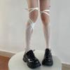 Lolita Socks Female Cute Japanese JK Cross Strap Calf Socks Hot Girl Personality Good Match Medium Tube Split Toe Socks
