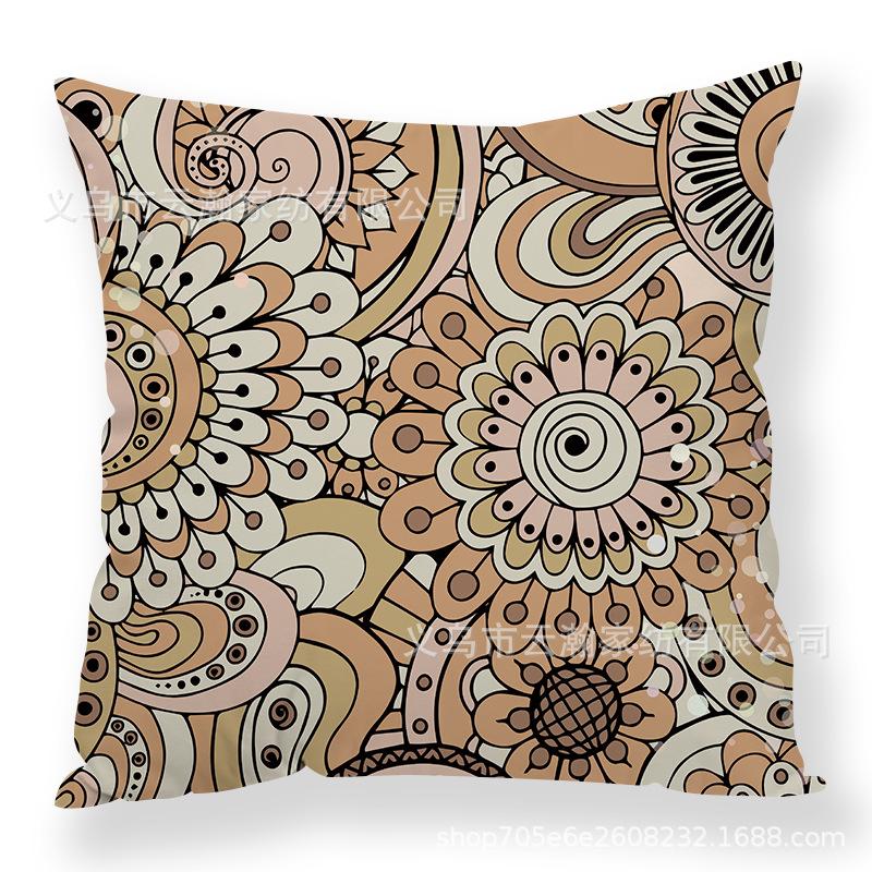 Art Flower Pillow Creative Car Sofa Cushion Digital Print Pillow Cover
