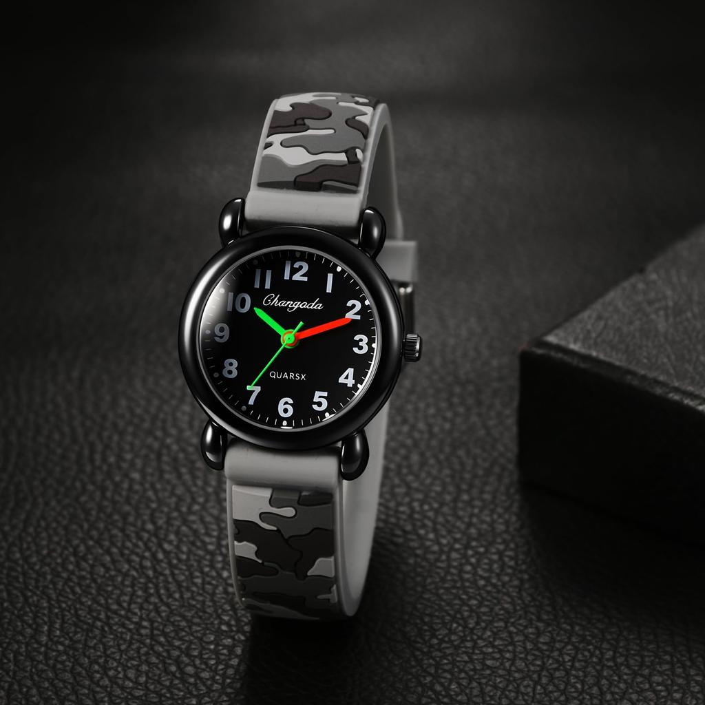 Sportuhr Silikonarmband Analoganzeige Wasserdicht Niedlich Mode Quarz-Uhr Freizeit Camouflage-Muster