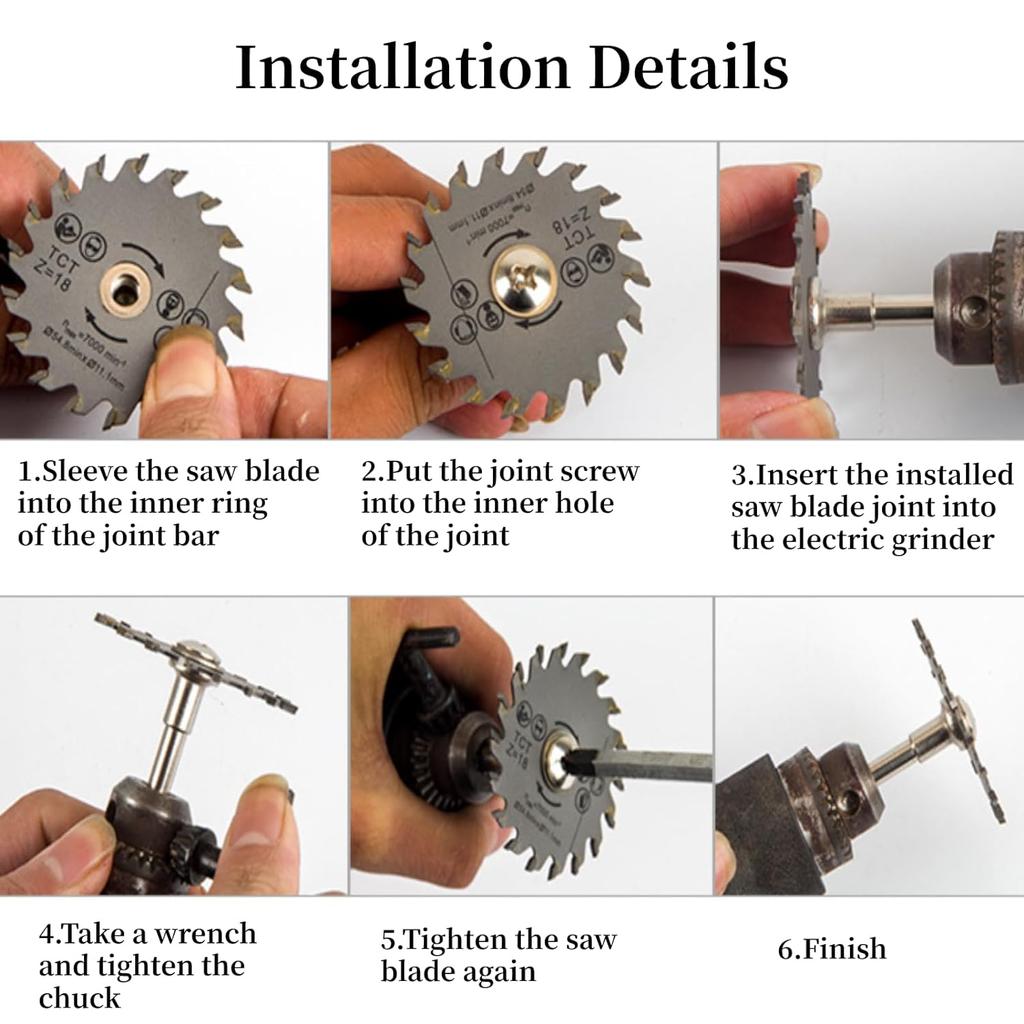 Pânze rotative de ferăstrău pentru găurit, 3 bucăți 54,8 mm HSS Mini Pânză de ferăstrău circular pentru lemn