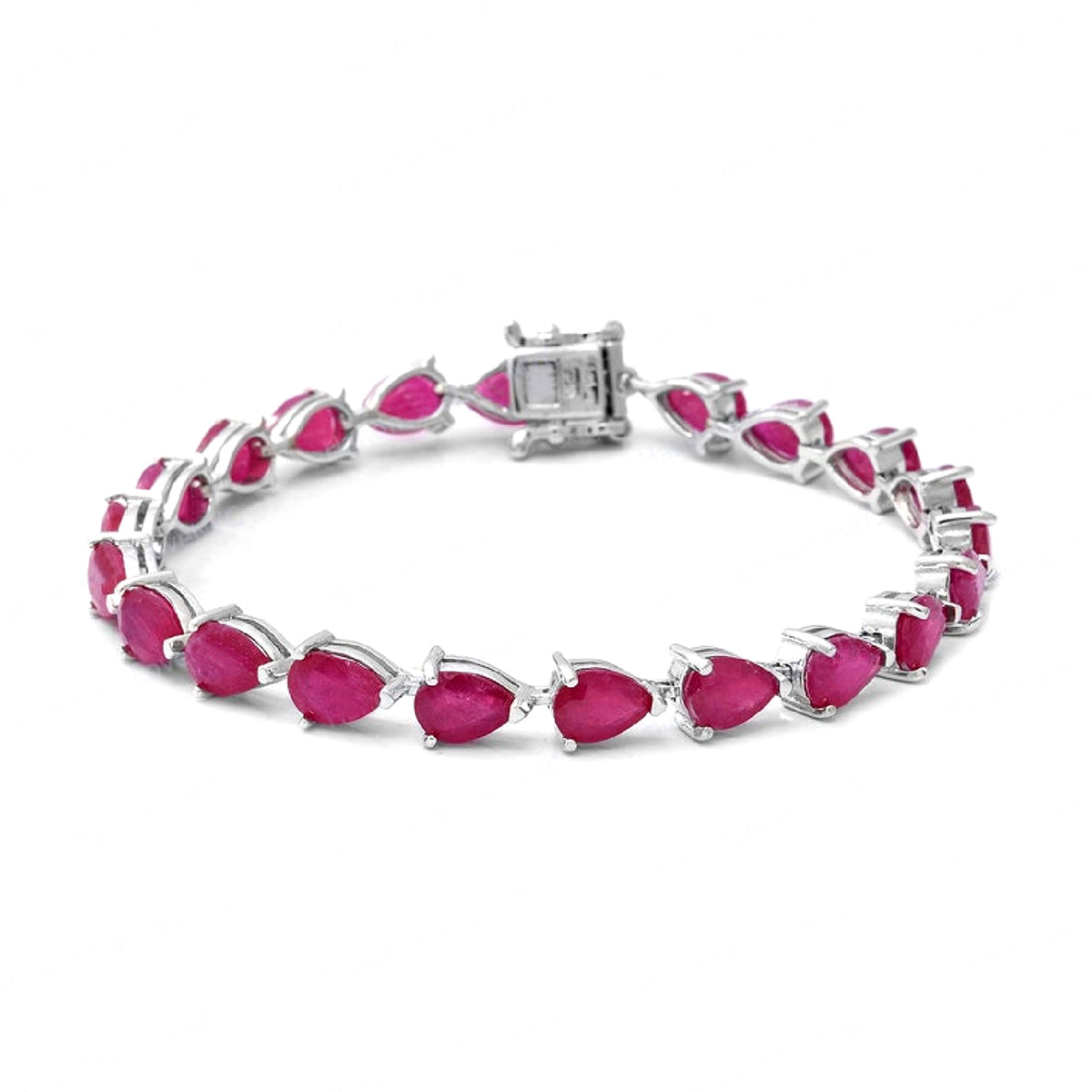 

Рубіновий тенісний браслет - Срібло 925 проби