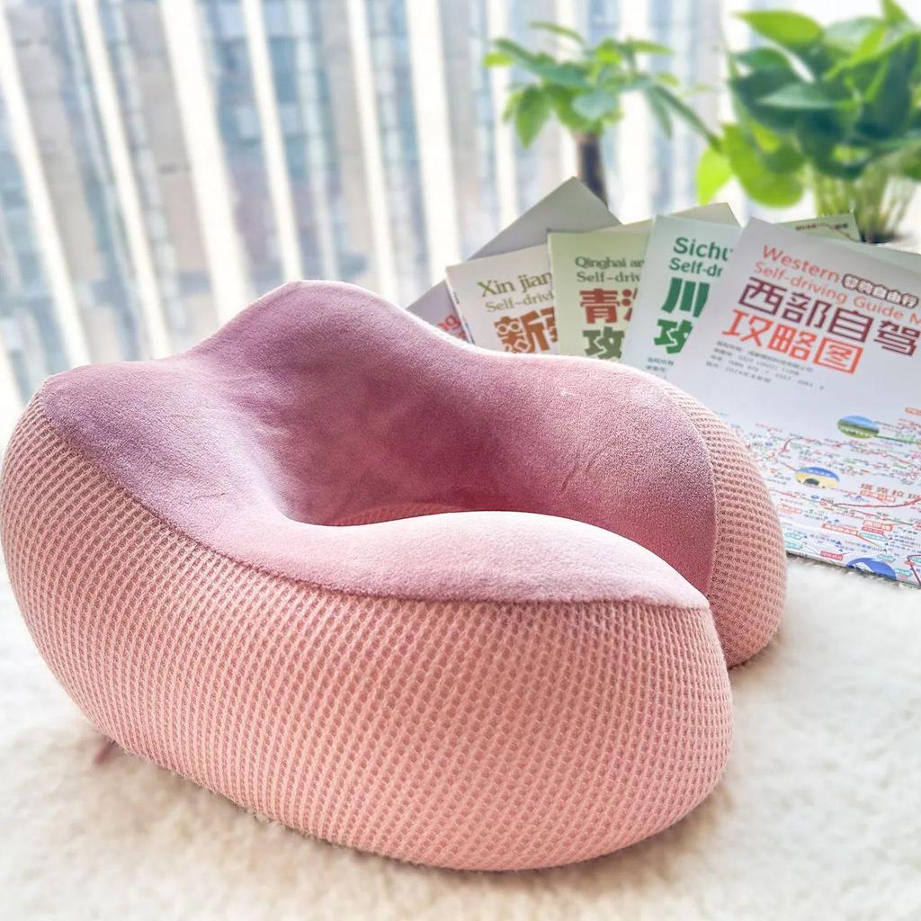 U-Shaped Memory Foam Neck Pillow: Portable Travel Support for Airplanes and Students