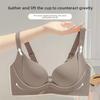 Lifting Queen Thin Seamless Wireless Bra, Push Up Bust Lift Side Gathering Breathable Small Bust Enhancing Women Bra