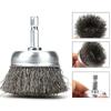 Hex Shank Steel Wire Wheel Brush Ideal For Metal Rusts Removal And Welding Spots Cleaning Tool 1/4Inch Hexagonal Handle