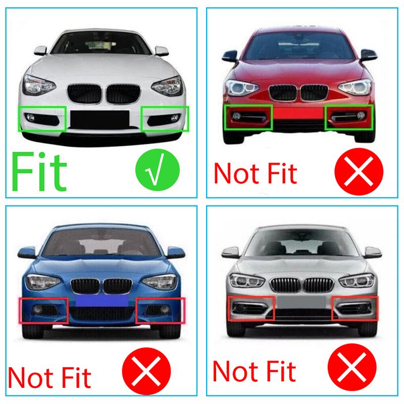 Front Bumper Fog Light Grille Cover For BMW F20 F21 1 Series 116i 118i 120i 2012-2017 Fog Lamp Grilles Trim Frame 51117272557