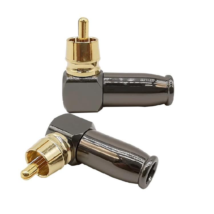 90-Grad-L-förmiger RCA-Stecker Audio-Video-Anschluss Lötadapter Buchse