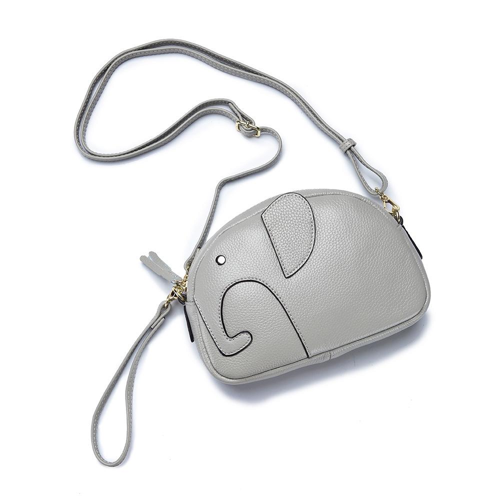 

Сумка-мессенджер из первого слоя коровьей кожи с тиснением «слон», нишевая инс-леди, источник поставок для прямых эфиров, оригинальный дизайн, наплечная сумка серый