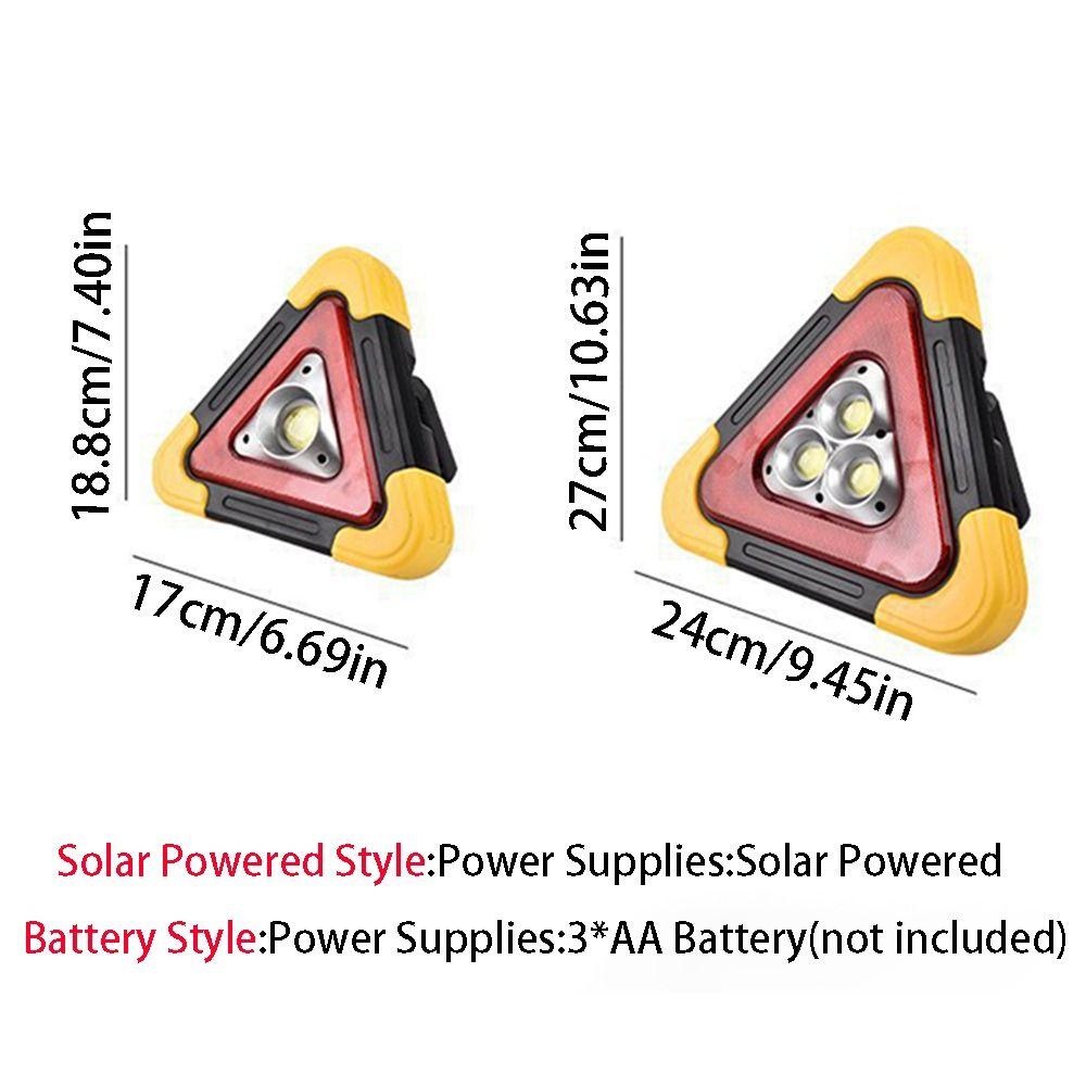 4 Modes Breakdown Alarm Lamp 2-IN-1 Triangle Warning Sign Portable Flashing Light on Hand Outdoor