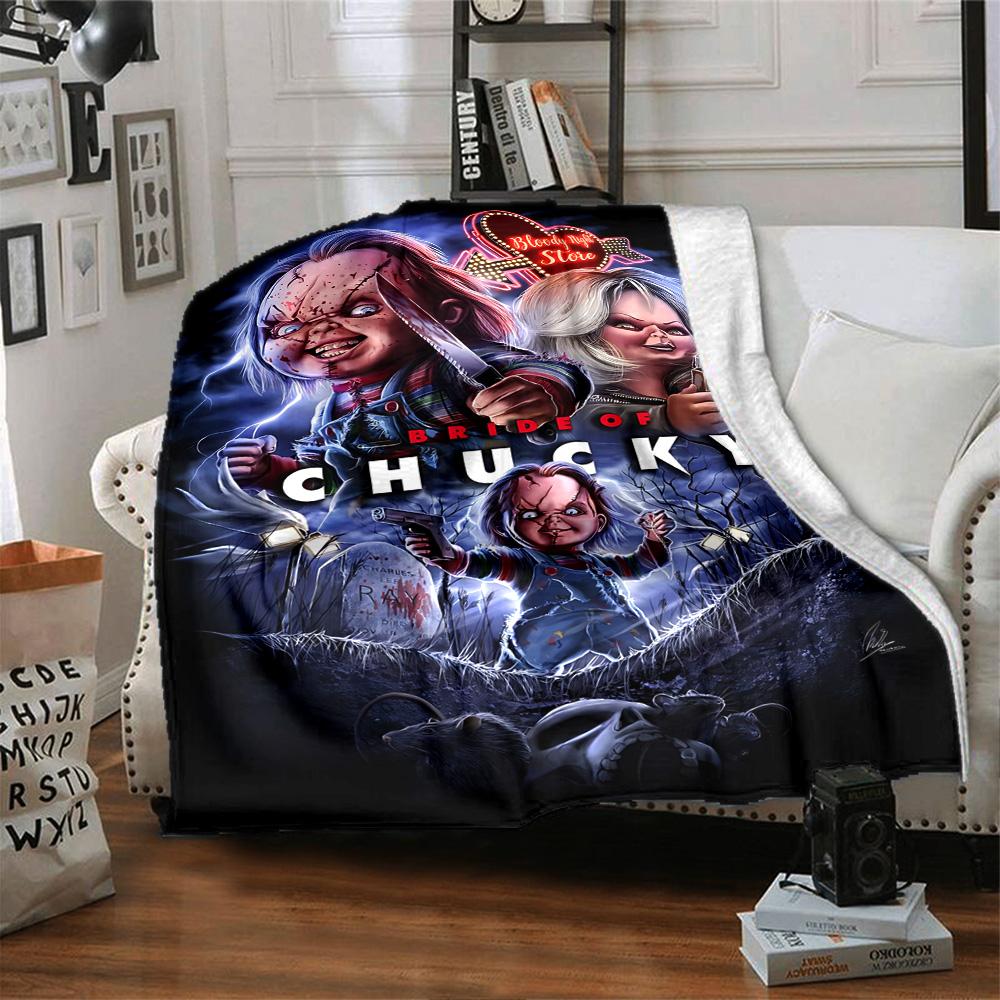 1pc Chuckys Return Flannel Blanket,Ultra Soft Warm Plush Throw for Home Bedroom Bed Sofa Cover Camping Picnic Gift Y72426