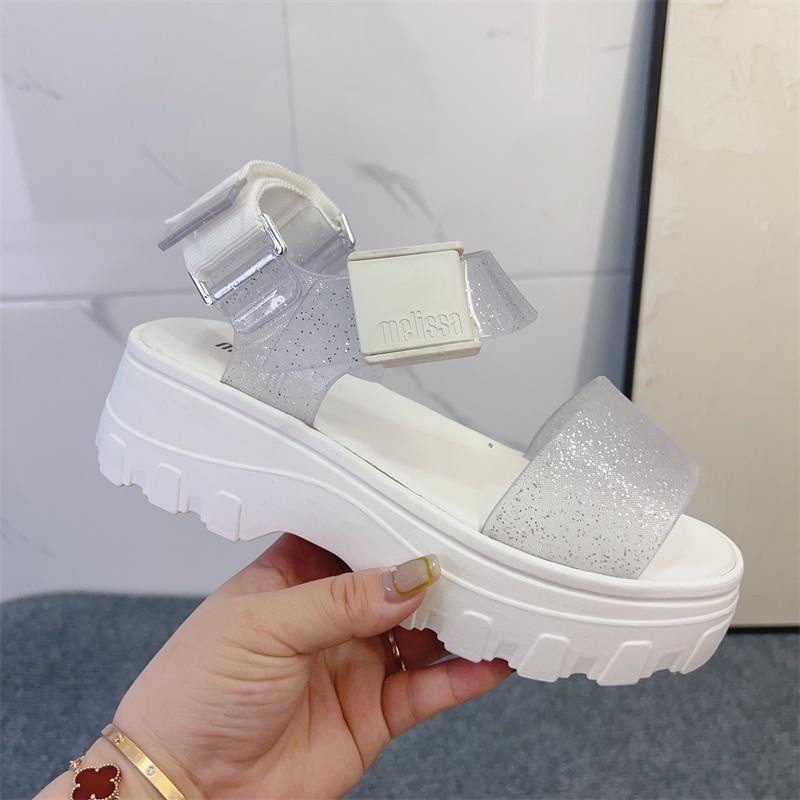 2023melissa Stylish Melissa Women's Flat Sandals With Chunky Soles And Trendy Wide Straps