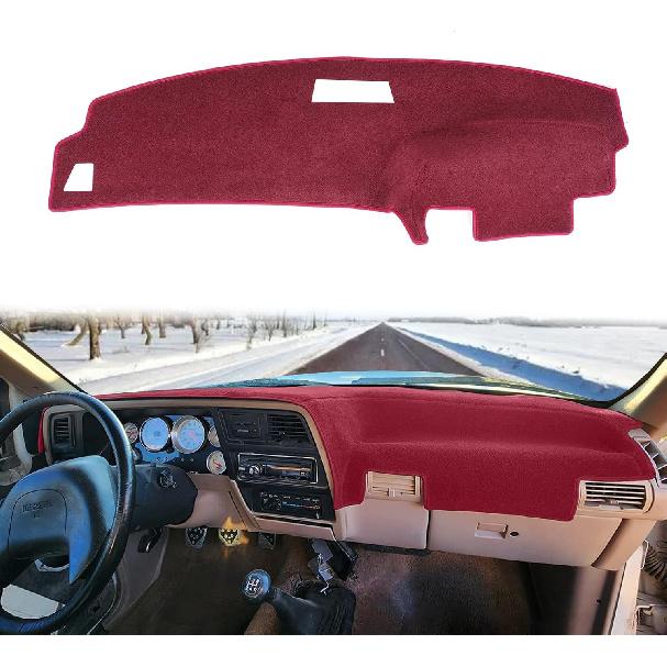 Dashboard Cover Dash Cover Mat Pad Fit For 1989-1994 Ford Ranger,1991-94 Ford Explorer,1991-94 Mazda Navajo,1989 1990 Ford Bronco II(Maroon)