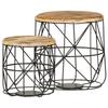 Day and Night - Day and Night Coffee Tables 2 Units Solid Mango Wood