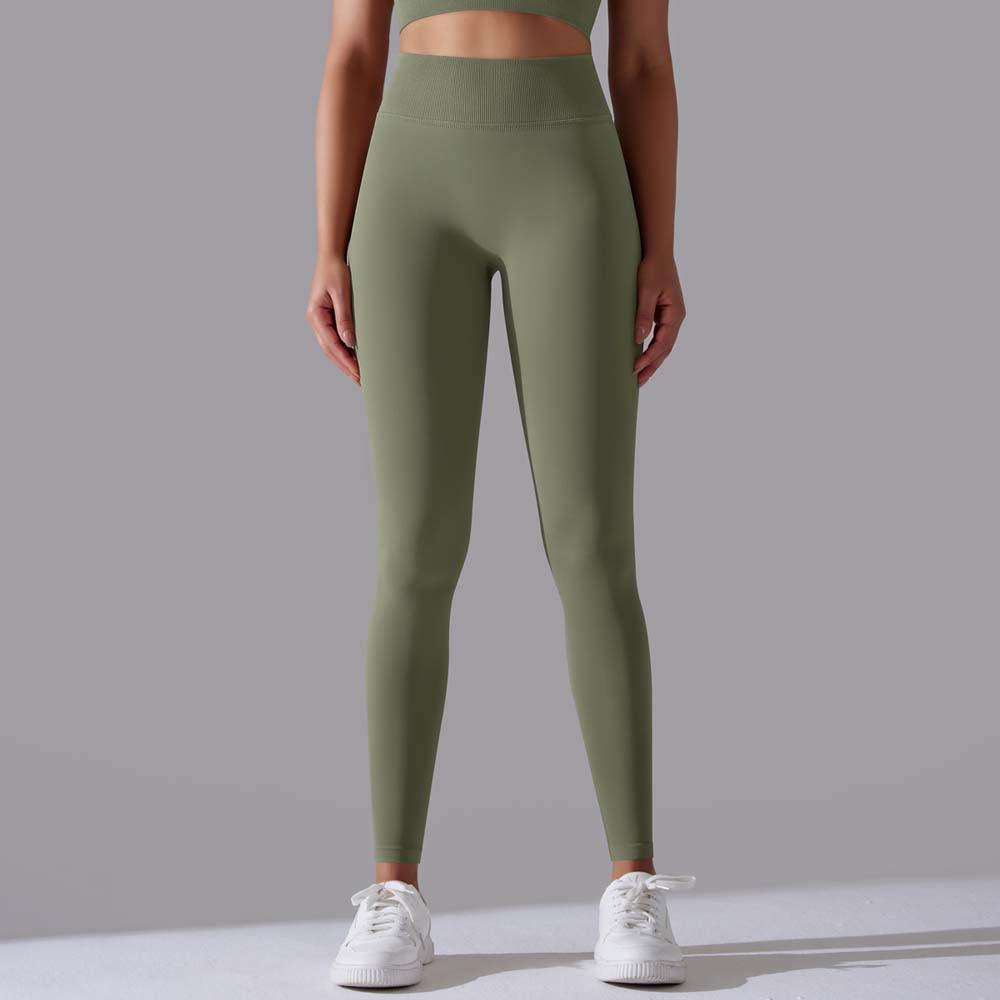 Cross-Border Outdoor Nude Feel Tight Fit Yoga Leggings - Solid Color Hip-Lifting Design