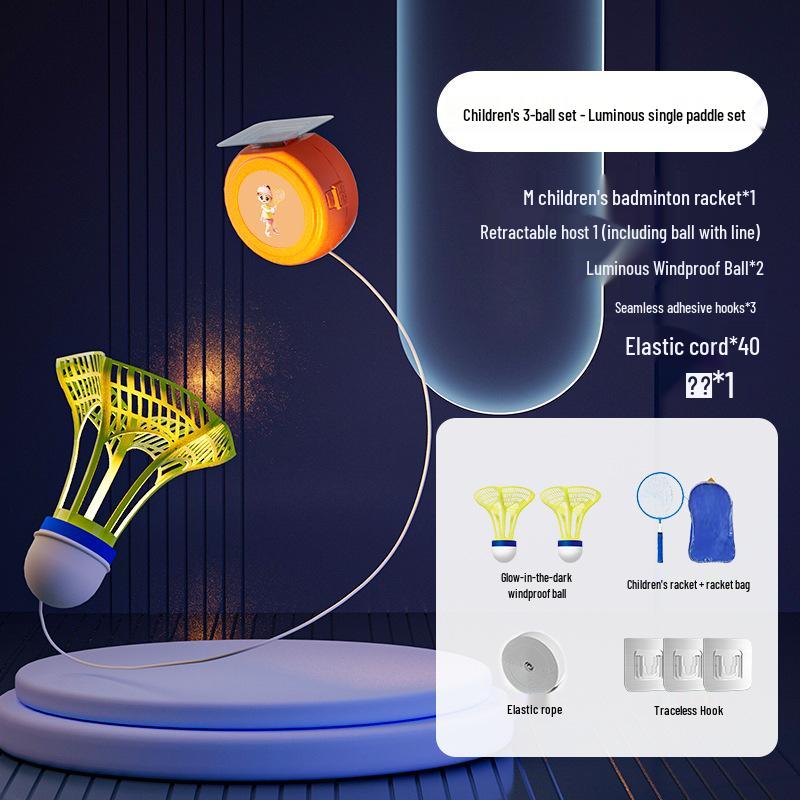 Elastic Rebound Badminton Trainer for Solo Play - Suitable for Children and Adults, Indoor and Outdoor