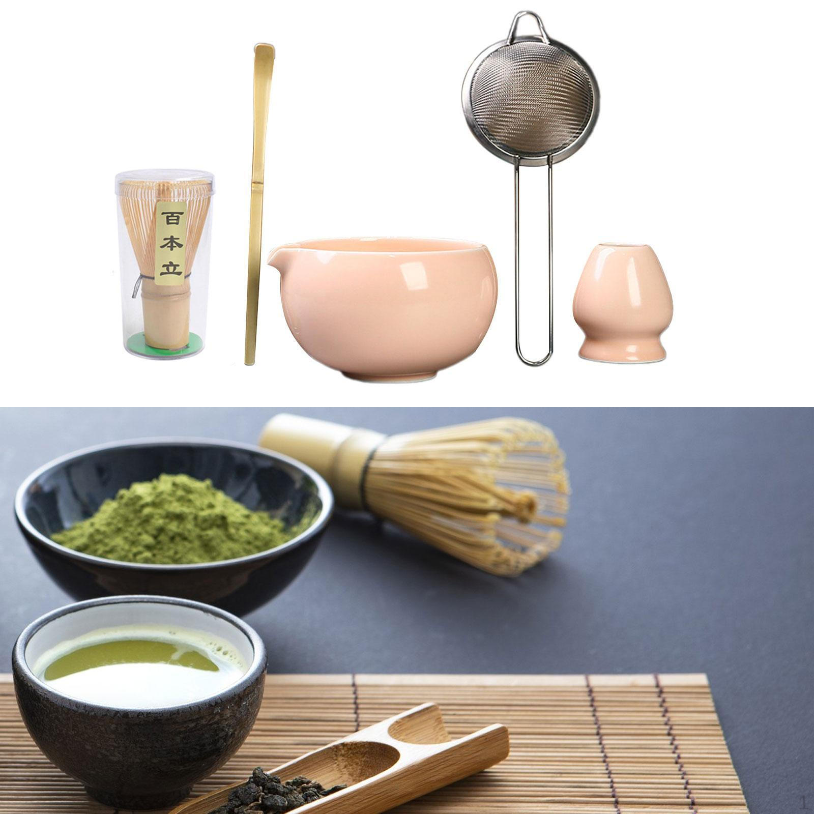 

5 предметов японский набор матча бамбуковый венчик чаван подарочный стартовый набор керамика оранжевый