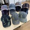 Casquette de baseball en jean unie rétro personnalisée mode trouée aspect usé tendance hommes et femmes rue hip hop chapeau de soleil