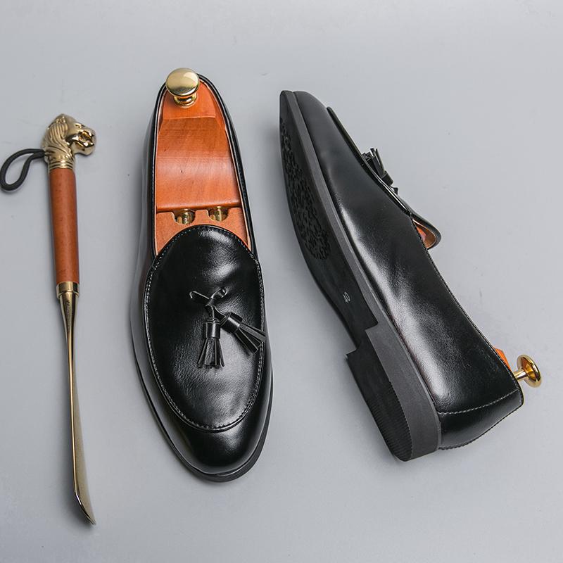 New Men Fashionable Tassel Shoes Luxurious Comfortable Brand Small Leather Shoes Men High-quality Busines Loafers In Sizes 38-46