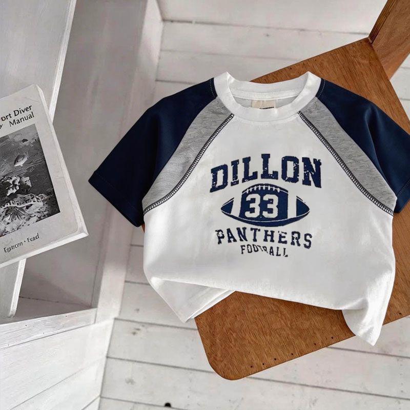 Kids Summer Cotton T Shirt Korean Number Print Loose Cool Short Sleeve Top For Boys And Girls