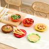 Hamburger Appetizer Plates Set 6-Layer Mini Plate Sets for Dessert Sauces Dip Stackable Serving Dishes for Snacks Sushi Parties