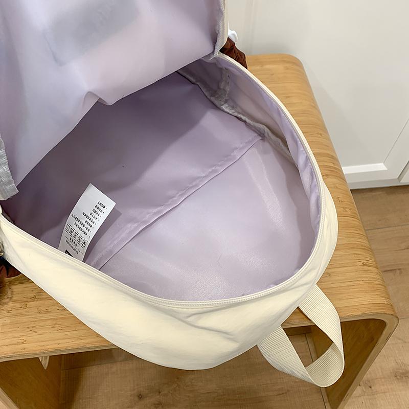 Lightweight Backpack Women's Water-Repellent Backpack Color Block Student Schoolbag