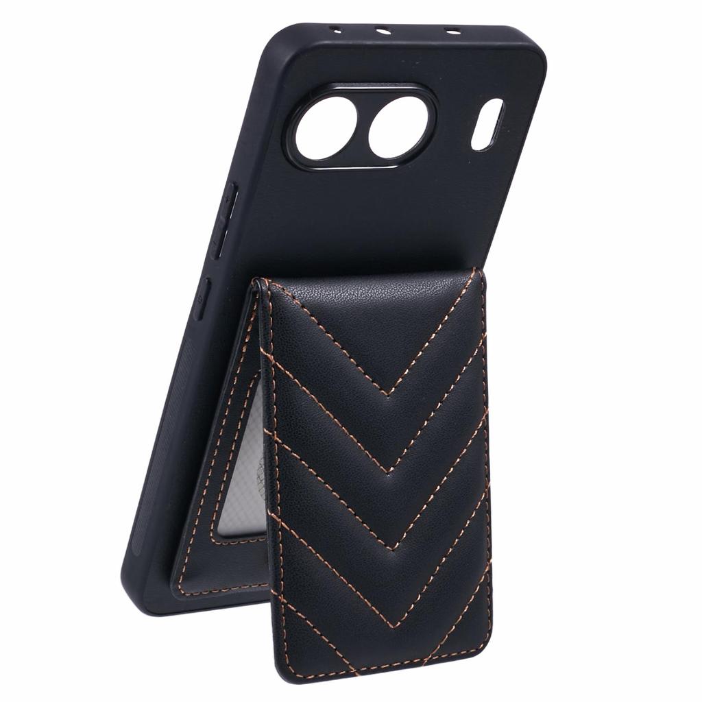 For OnePlus Nord 4 Phone Case Rhombus Adhesive Card Bag with Kickstand RFID Blocking
