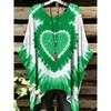 T-shirt Bohemian Chic Oversize Semplice Vintage con Stampa Floreale Orlo Irregolare Girocollo Abbigliamento da Donna alla Moda e Versatile