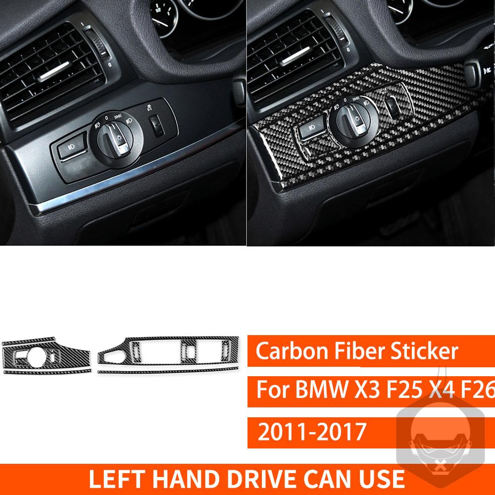 For BMW X3 F25 X4 F26 2011 2012 2013 2014 2015 2016 2017 Center Console Trim Real Carbon Fiber Stickers Car Interior Accessories