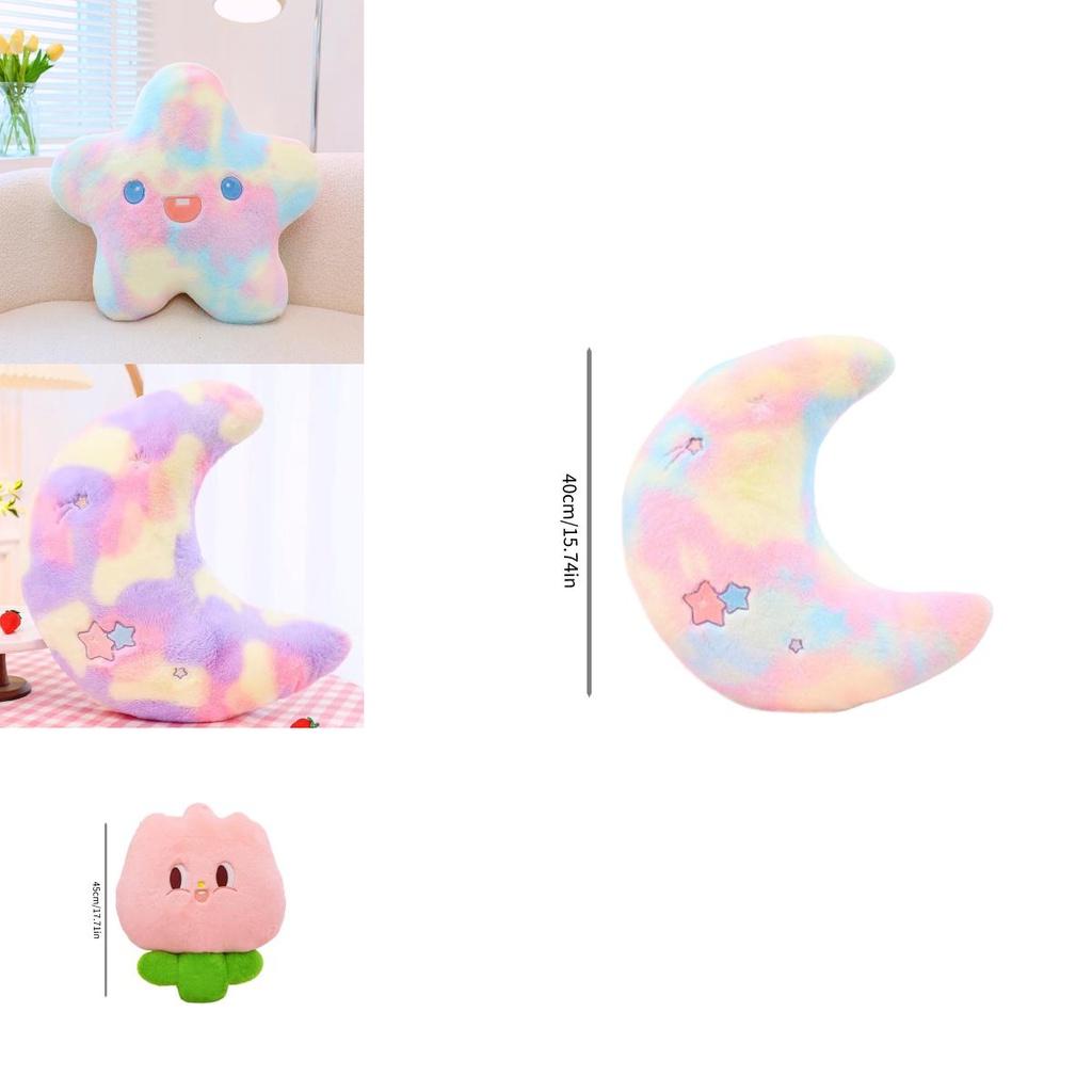 Cute Plush Moon And Star Sleeping Pillow For Girls