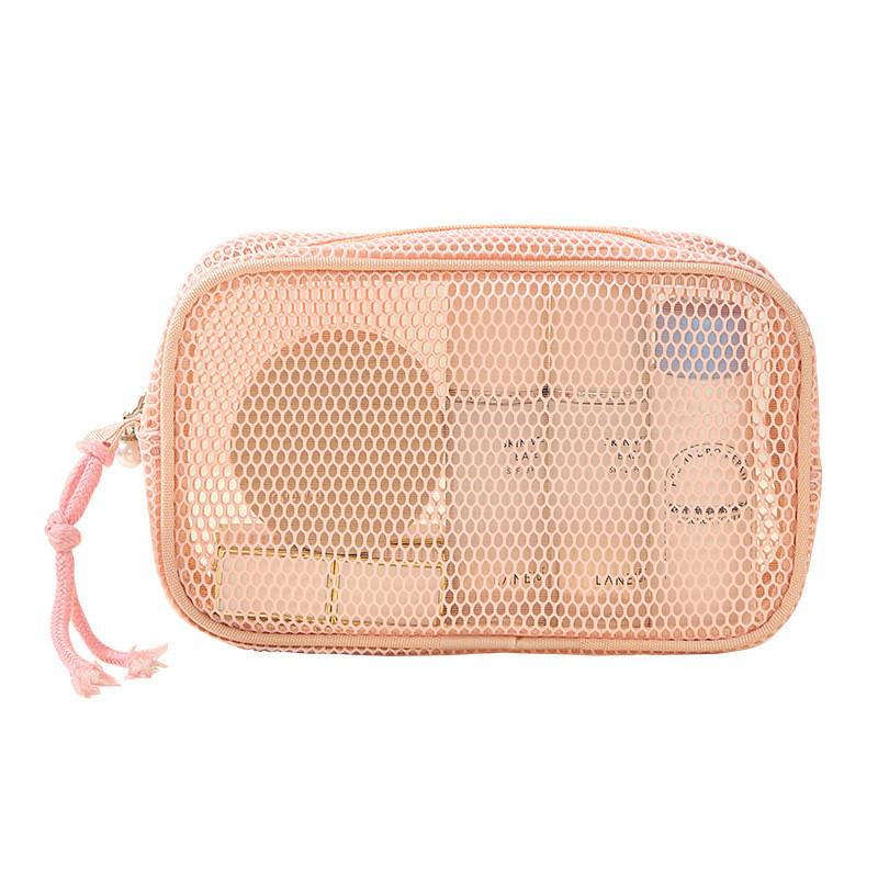 Borsa da Trucco Moderna con Zip in Rete e Organizzazione Multifunzionale per Viaggio e Articoli da Toeletta
