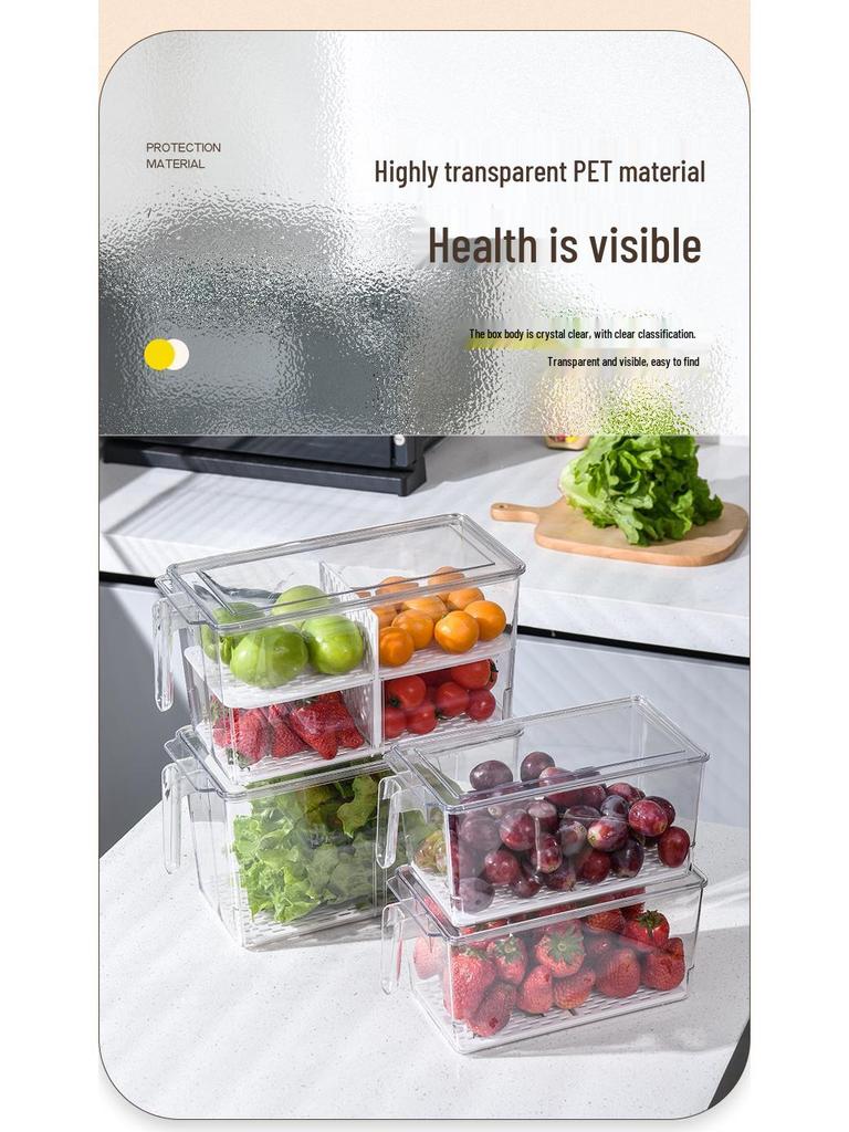 Multipurpose Transparent Fresh-Keeping Storage Box for Melons, Fruits, and Vegetables